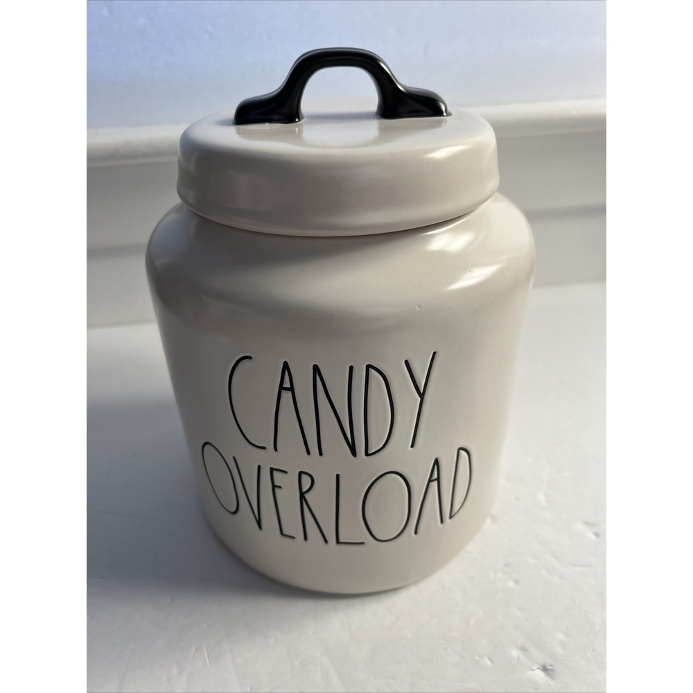 Rae Dunn Artisan Collection Halloween CANDY OVERLOAD Canister Candy Cookie Jar